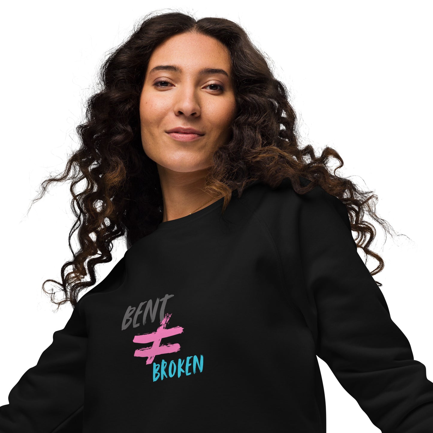 Bent Not Broken Unisex organic raglan sweatshirt